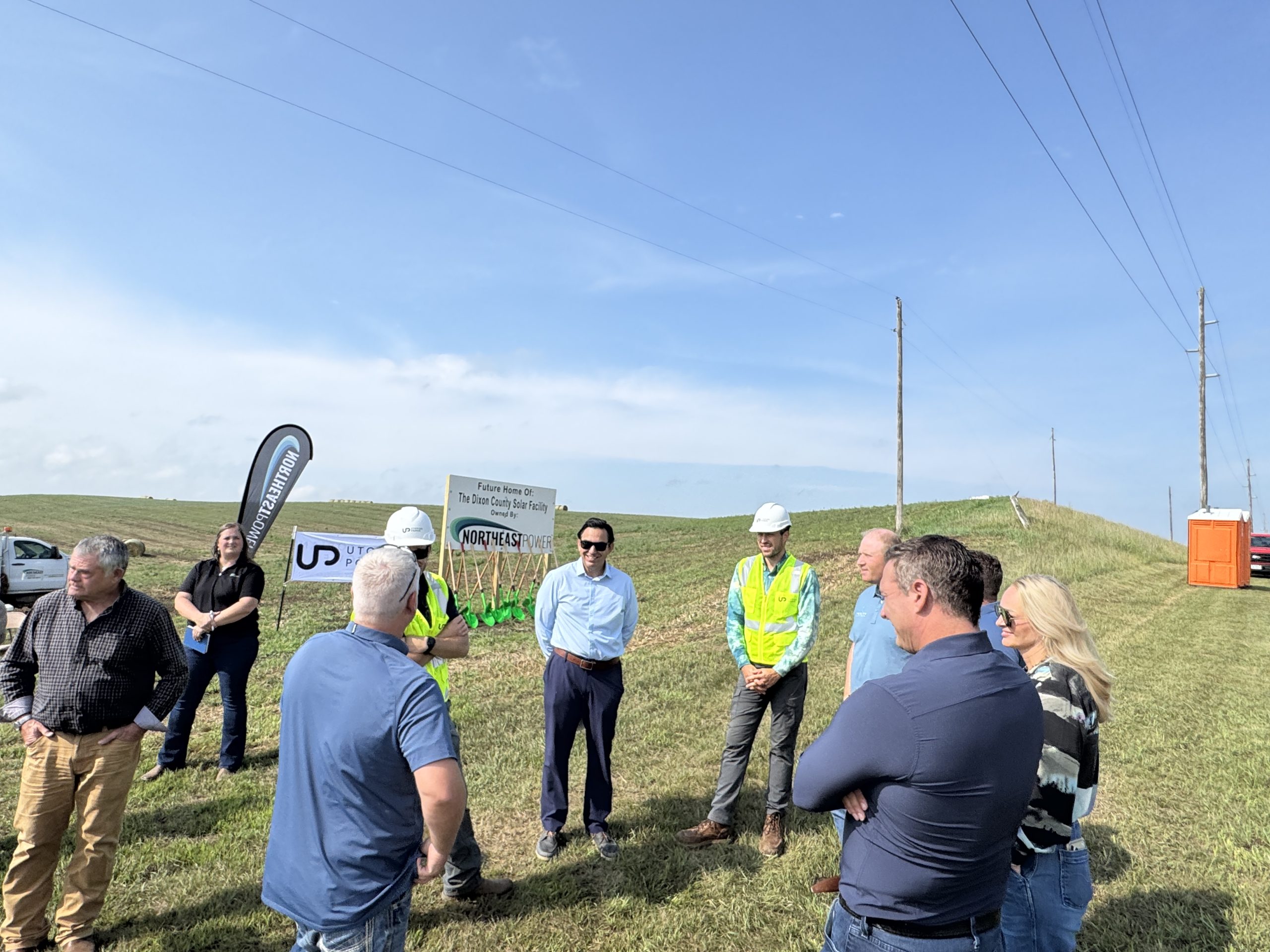 Upcoming Nebraska solar project site and project team