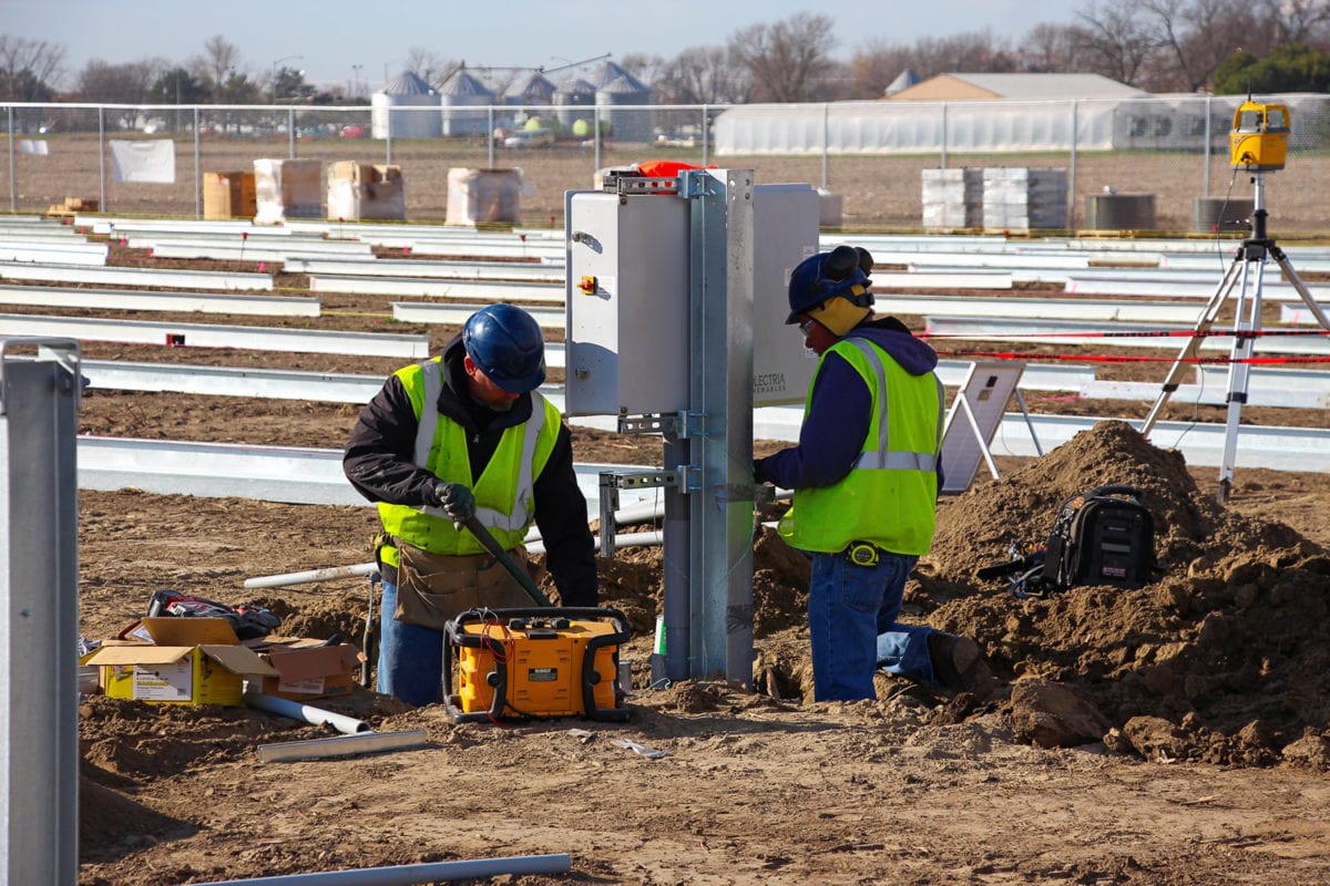 Tesla Solar Field commercial solar electrical project completed by Trinity Electric