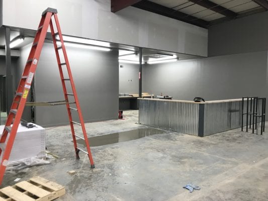 Entryway of the completed Thrive Fitness commercial remodel